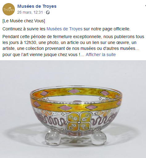 Chaque jour, une découverte sur le facebook des musées de Troyes